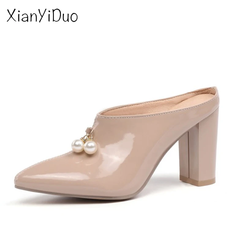 XianYiDuo/Летняя женская обувь для улицы шлепанцы телесного цвета на очень тонком