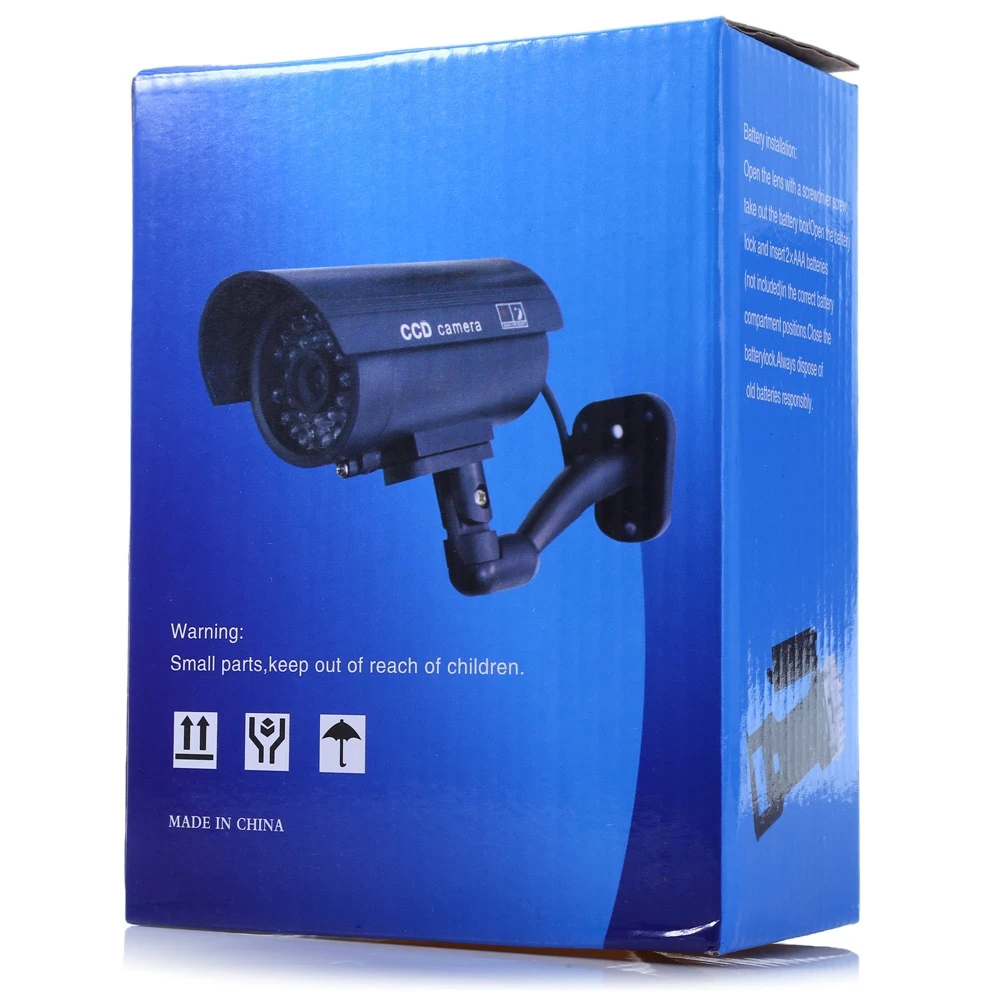Small Dummy Camera CCTV Sticker Surveillance 90 Degree Rotating with Flashing Red LED Light | Безопасность и защита