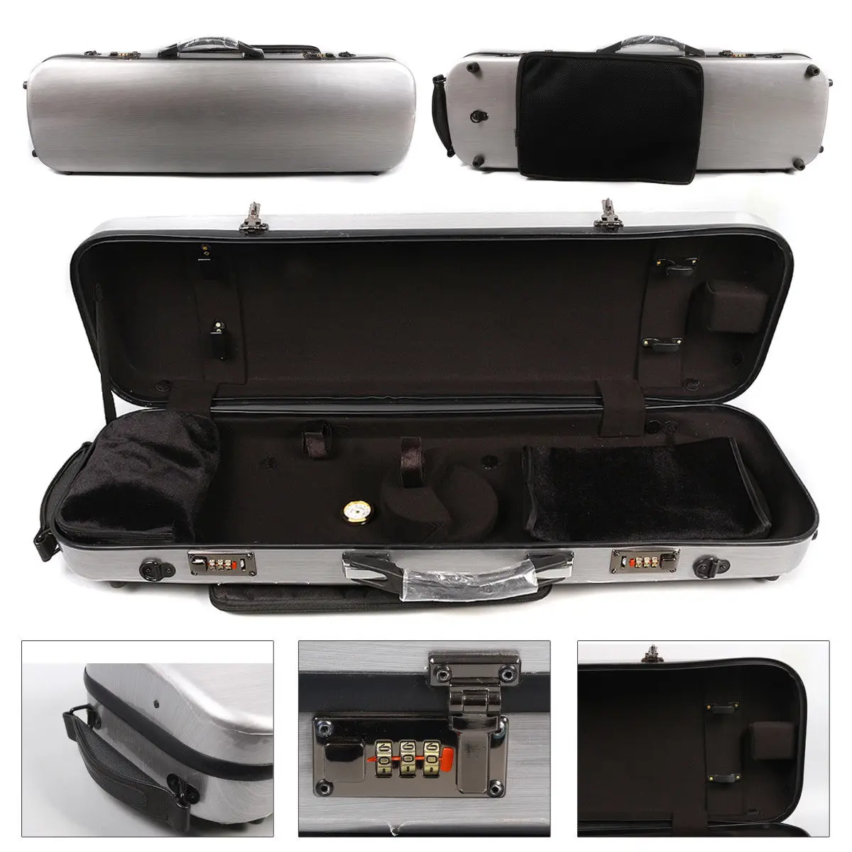 

4/4 Violin case Mixed Carbon Fiber Strong Hard Case yinfente silver color#4