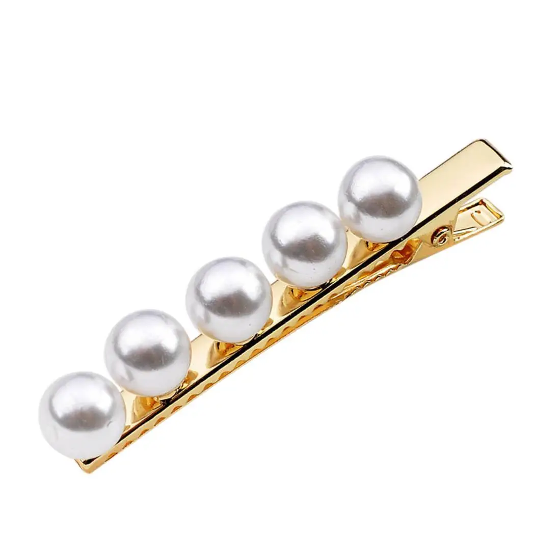 New Womens Fashion Artificial Pearl Hair Wedding/Party/Casual Clip Head As the picture shown Piece | Красота и здоровье