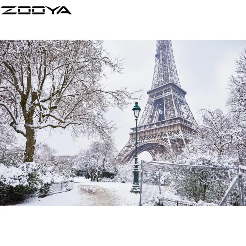 ZOOYA 5d алмазная картина полная дрель квадратный пейзаж башня картины Стразы