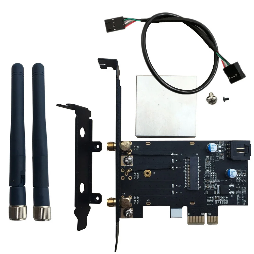 NGFF к PCIe 1X 8X 16X Настольный WLAN карта кронштейн адаптер лотка для Intel 8260AC 7260AC 7265AC 3165AC