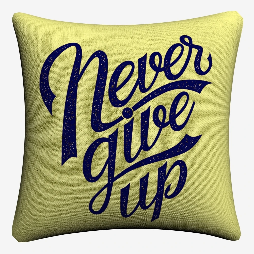 Never Give Up мотивация Цитата Декоративные льняные наволочки для подушек дивана
