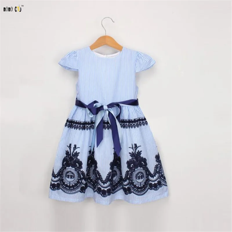 2019 Summer Children Dress Kids Clothes For Girls Casual Striped Embroidery Printed Dresses Child Girl Clothing 2 3 4 5 6 7 Year | Детская
