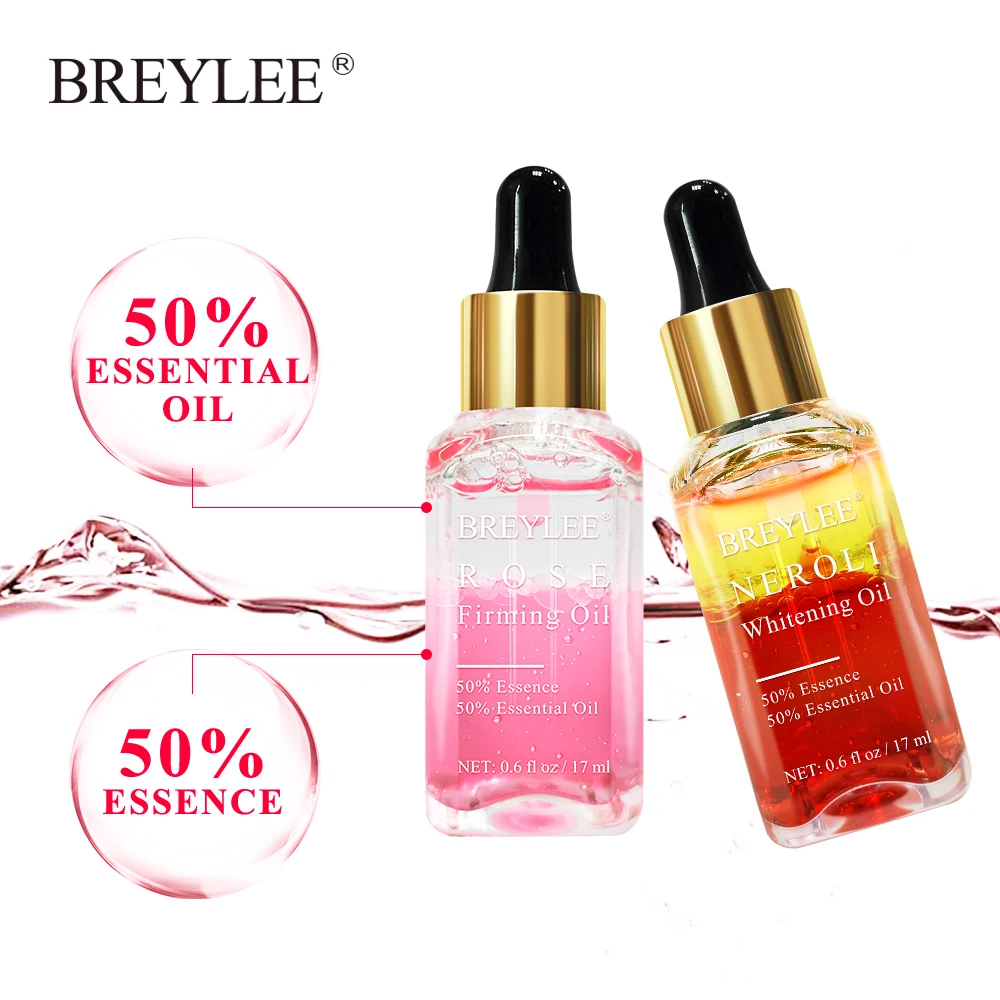 Breylee 2 шт. эфирные масла для подтягивания розы отбеливающая сыворотка увлажняющий