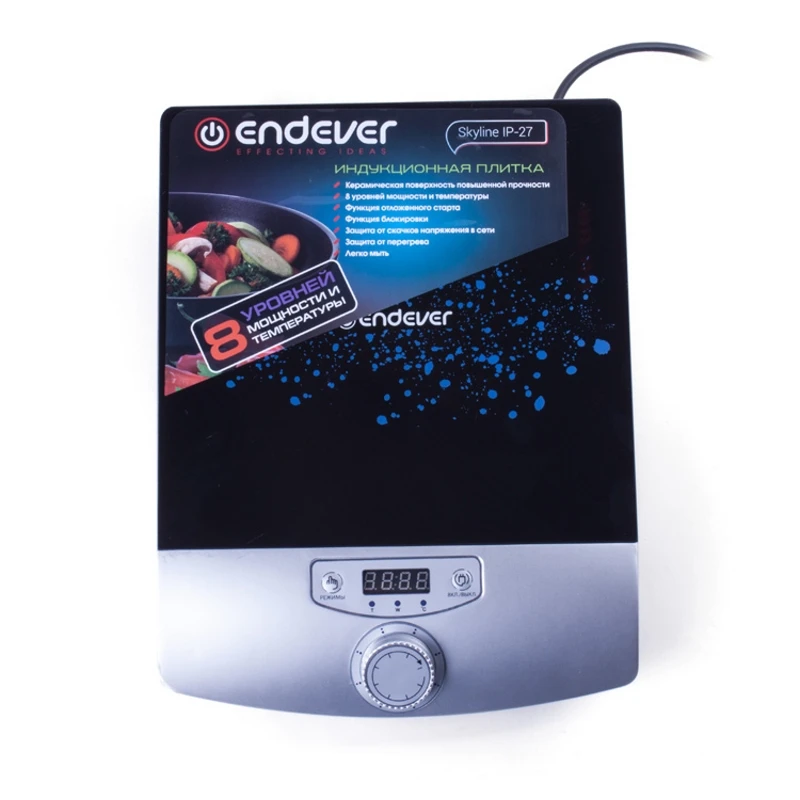 Плита индукционная Endever Skyline IP 27 (Мощность 2000 Вт 8 программ приготовления функция
