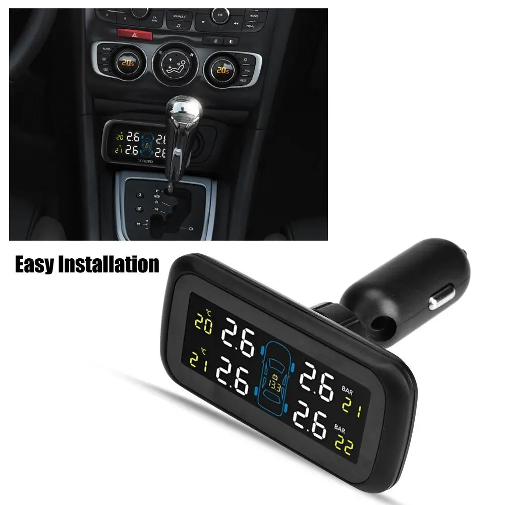 Автомобильный TPMS система контроля давления в шинах LCD прикуриватель USB зарядное