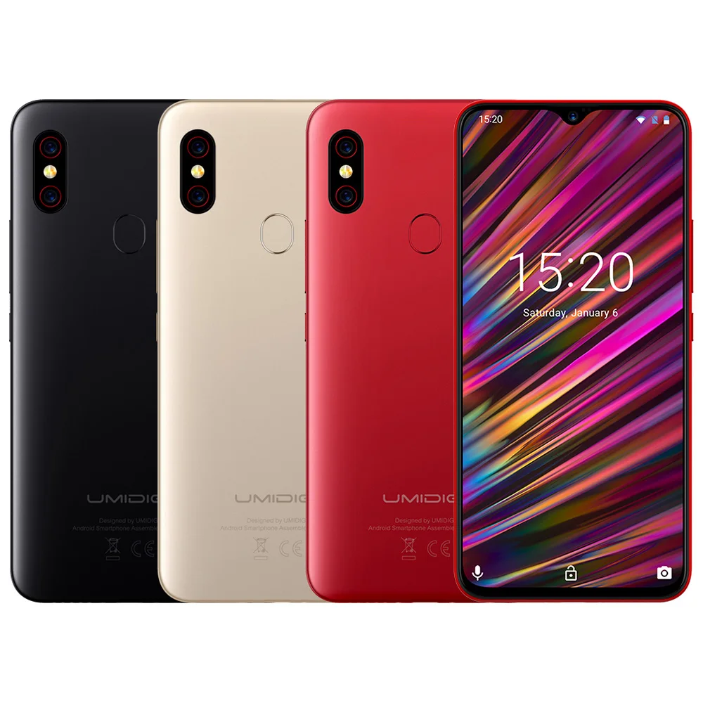 UMIDIGI F1 4G смартфон 6 3 дюймов Android 9 0 Helio P60 Octa Core 2 ГГц 4 Гб Оперативная память 128