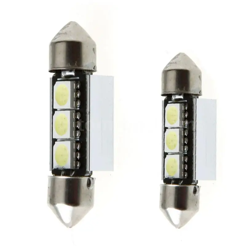 12V с ультратонкой оправой 37 мм белый 6000K 5050 SMD светодиодный CANBUS салона Купол с фестонами Светильник лампы