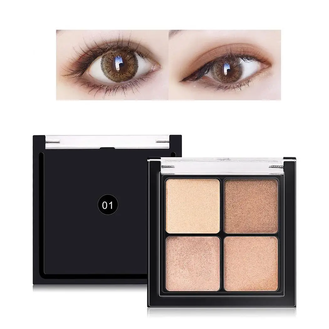 Бренд макияж Shimmer Eye Shadow Palette 4 цвета Минералы порошок косметические пигменты