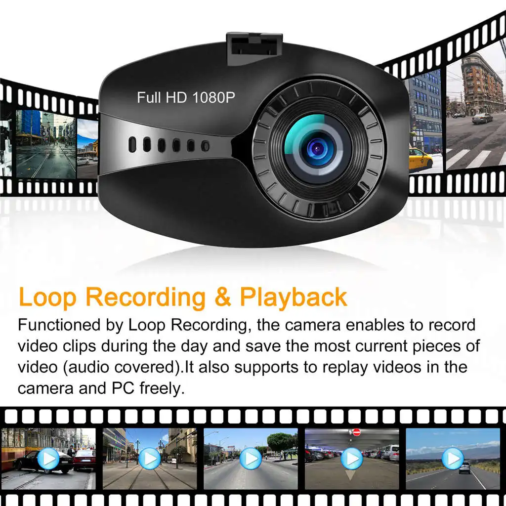 Dash Cam Hd 1080P Автомобильная камера приборной панели с датчиком объективом 650 нм и