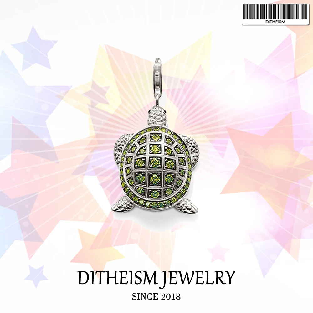 

Green Turtle Charms Pendant,2018 Fashion Jewelry 925 Sterling Silver Gift For Women Men Boy Girls Fit Bracelet Necklace Bag