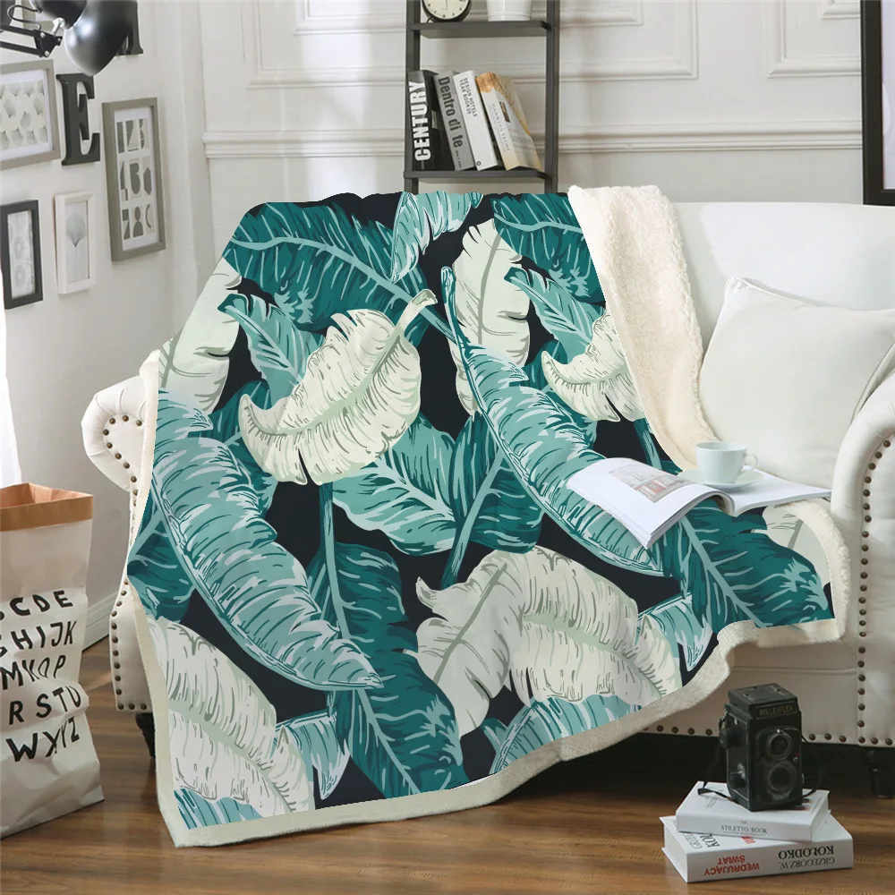 Покрывало с тропическими растениями покрывало из микрофибры для дивана кровати