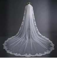 3m long lace edge bride veil cathedral wedding veil 1 layer wedding accessorie cathedral wedding veil