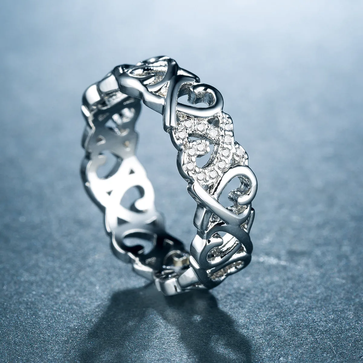 Женское кольцо с полыми сердцами Visisap Love You Dear модные ювелирные изделия