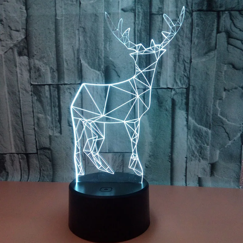 YIMIA новинка подарок USB 7 цветов Изменение Wapiti олень светодиодный ночник 3D стол
