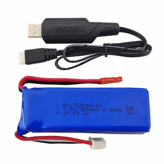 RCtown 900 мАч литиевая батарея с usb кабелем для зарядки XK X520 X420 6 каналов бесщеточный