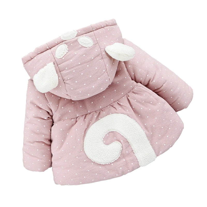 2019 Newborns Winter Overalls For Girls Outerwear Thick Warm Baby Wears Coats Long Sleeve Hooded Dot Children's Jackets |