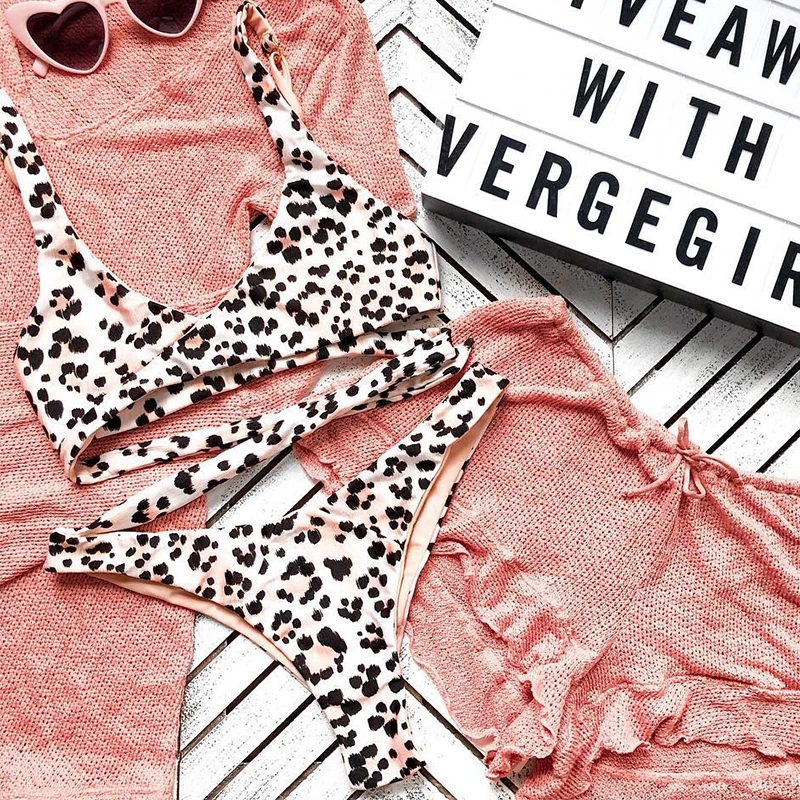 Bikinx Лето 2019 новый купальный костюм с леопардовым принтом женский купальник