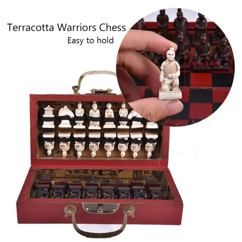 Retro Chess Chessman Set Ming Qing Dynasty Chinese Terracotta Warriors Party Gift Accessory For Kid | Спорт и развлечения