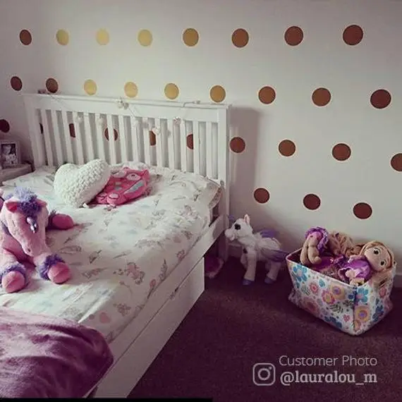 Цветная Настенная Наклейка в горошек детские наклейки для питомника Детские