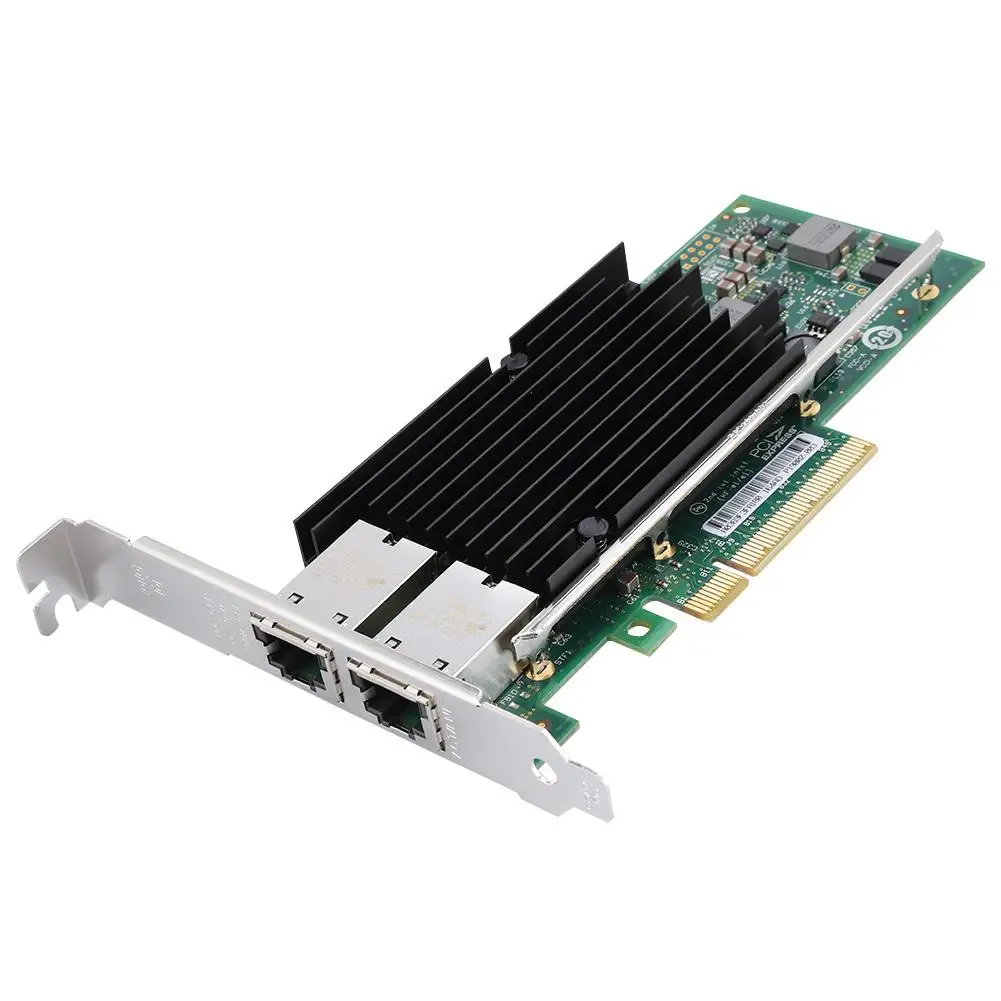 10 Гбит/с PCI E 2 портовый сервер Ethernet сетевой адаптер для intel X540 T2 x8 новый|Сетевые