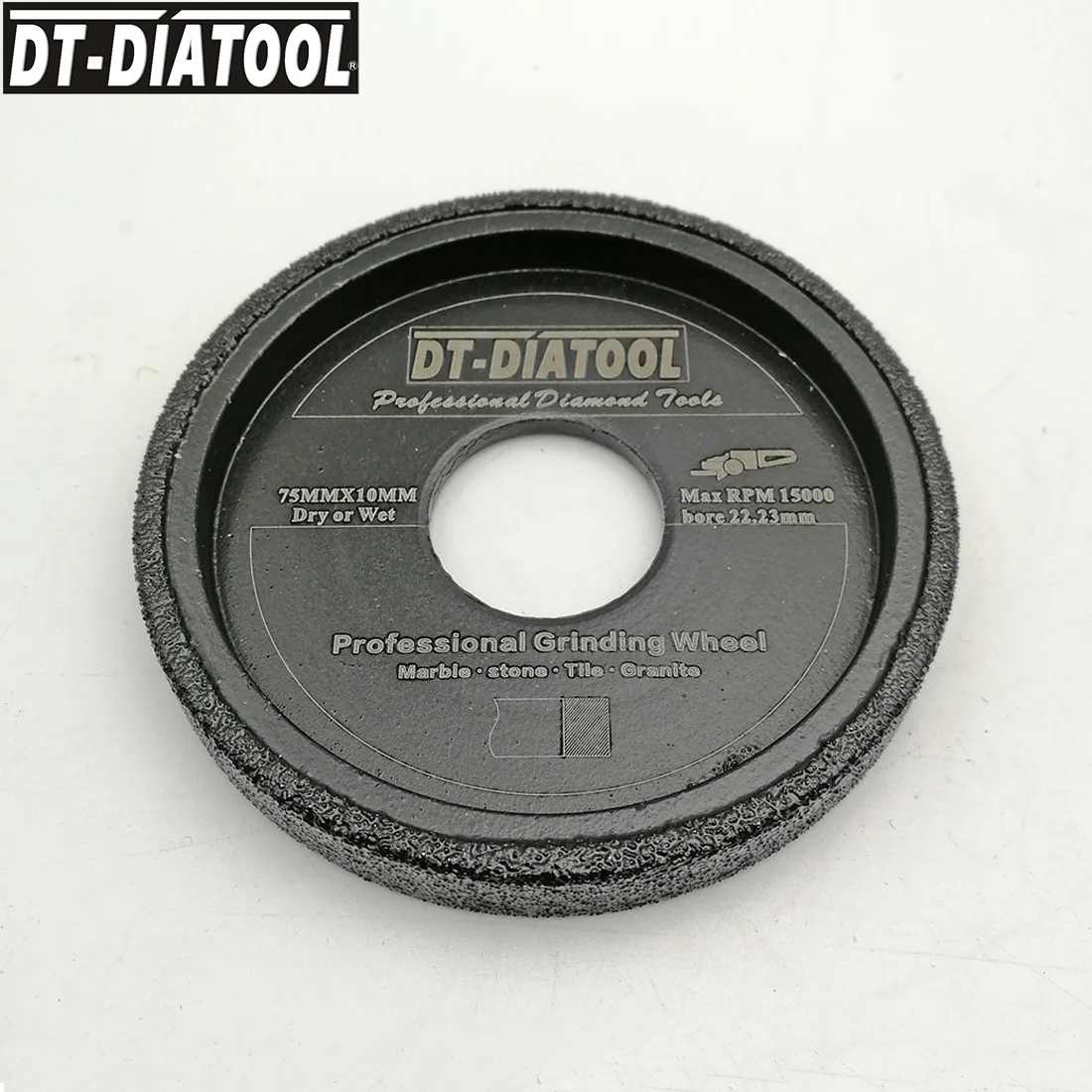 DT-DIATOOL 2 шт/pk Dia 75mmx10 вакуумная пайка алмазного шлифовального плоского колеса Арбор