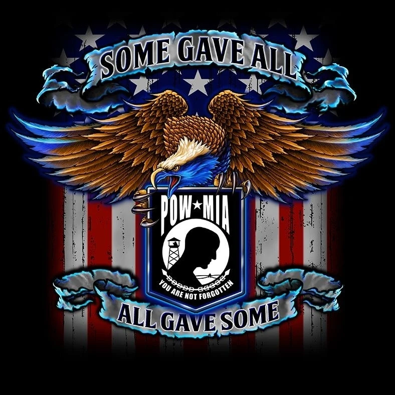 Новый XXLARGE POW MIA все дали некоторые дал черный короткий рукав Футболка #309 хлопок |