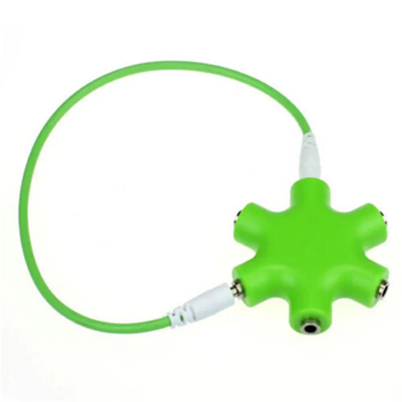 New 3.5mm Hexagon Earphone Adapter Male To 2 3 4 5 Female Audio Output Share Distributor Headphone Splitter Extension adapter |