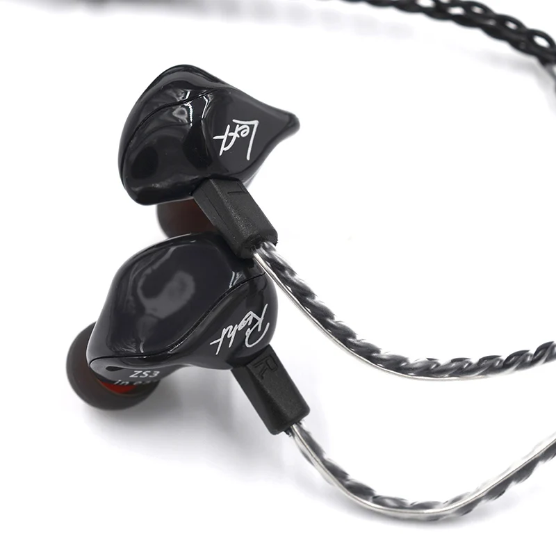 Эргономичные съемные наушники KZ ZS3 вкладыши аудиомониторы шумоизоляция Hifi