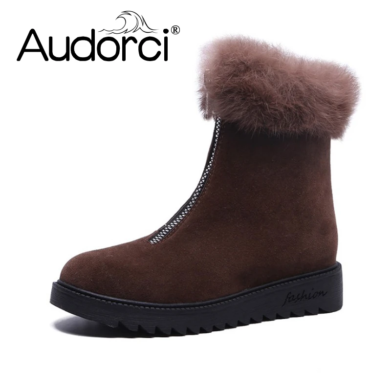 Audorci/2018 Зимние Модные женские уличные зимние ботинки теплые Martin женская