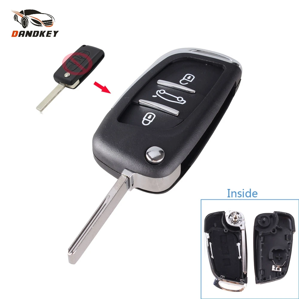 Измененный чехол брелок Dandkey с 3 кнопками для Citroen C2 C3 C4 C5 C6 XSARA GRAND PICASSO CE0536|case for|case
