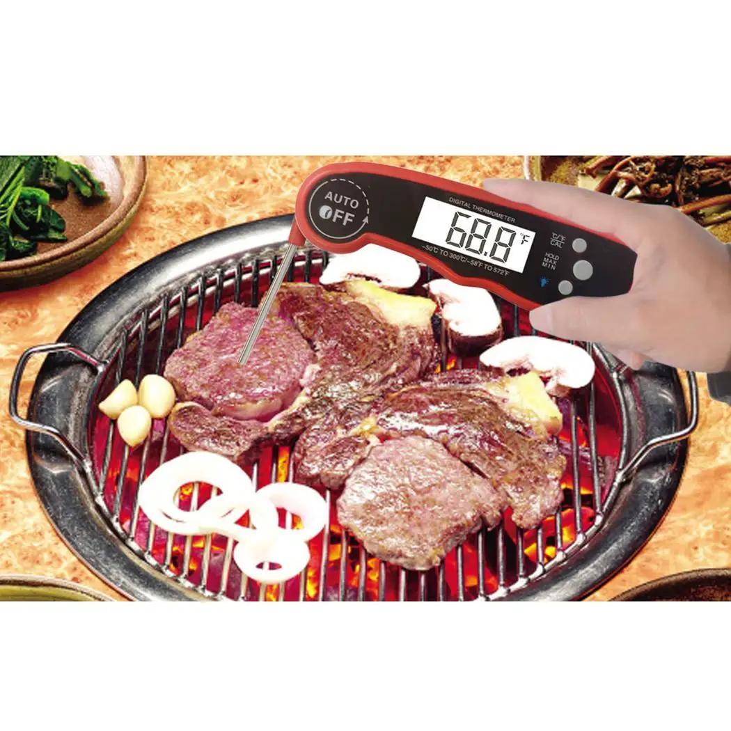 0 Stainless Cooking 3 ABS Thermometer 4s Probe Steel Foldable 1inch Barbecue Read Instant 2F 1C 5mm Food | Дом и сад