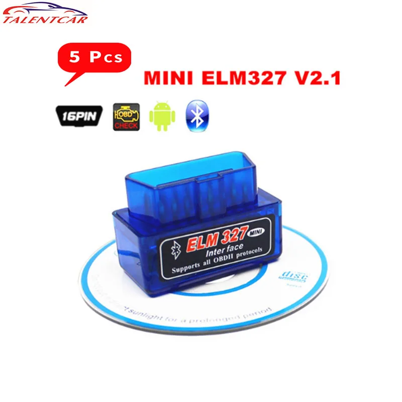 Диагностический сканер ELM327 V2.1 мини считыватель кодов автомобиля 5 шт./лот