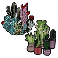 cactus patch for clothing iron on embroidered sew applique cute patch fabric badge garment diy apparel accessories free delivery