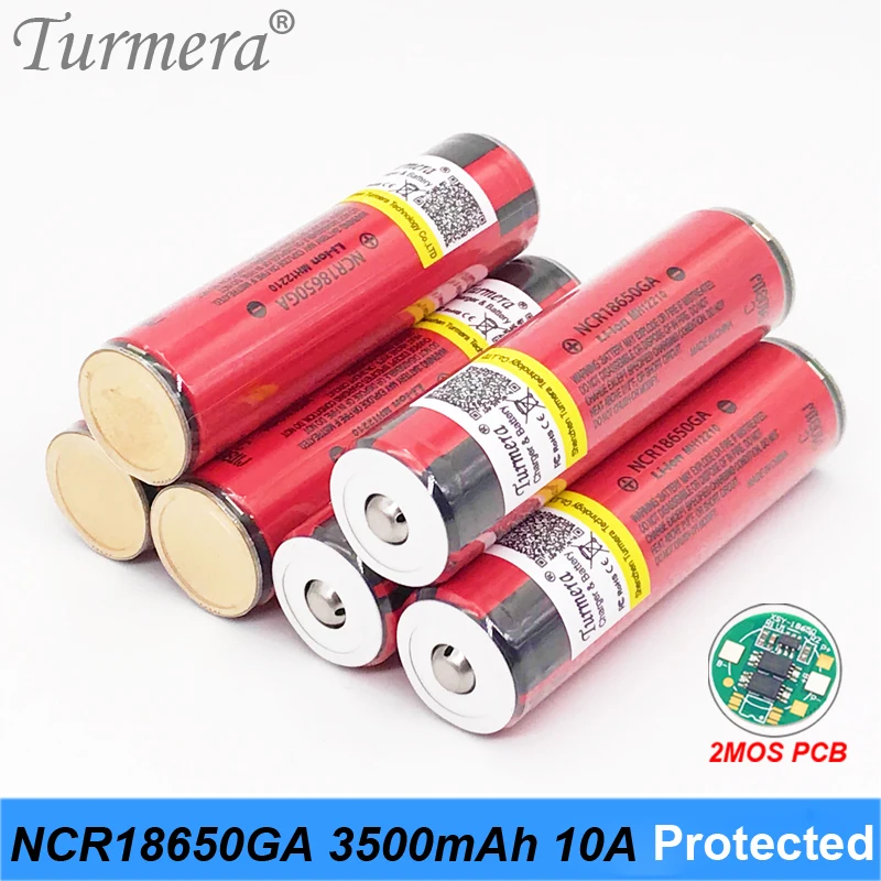Ncr18650ga 3500 мАч для sanyo ncr18650ga защищенный 3 6 В 10A с плоским верхом Перезаряжаемые