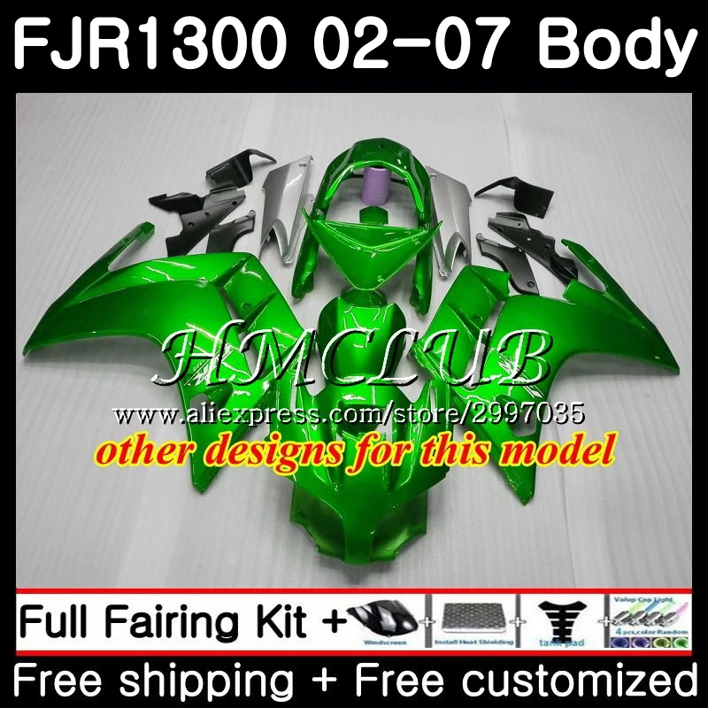 Обтекатель FJR1300A для YAMAHA FJR 1300 2001 2002 2003 2004 2005 2006 4HC.8 цвет блестящий черный FJR1300 01 02 03 04