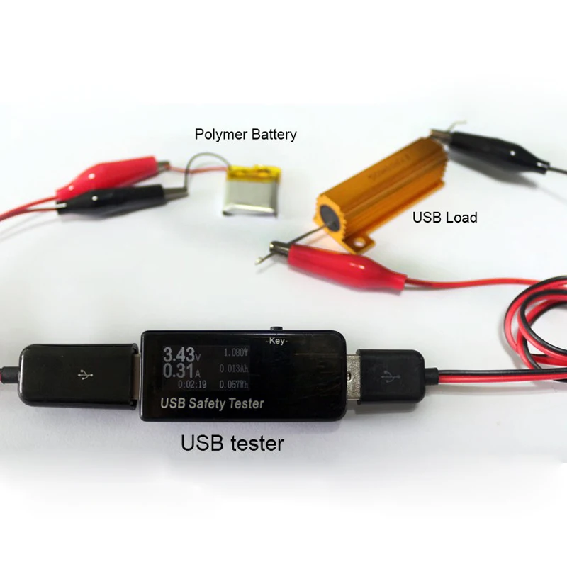 Кабель USB зажим-крокодил с разъемом папа/мама на детектор тестера измеритель