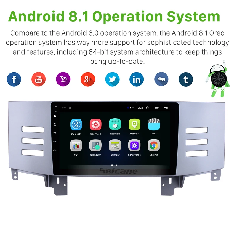 Seicane 9 &quotAndroid 1 головное устройство для 2005 2009 Toyota Old REIZ GPS навигация 2din автостерео
