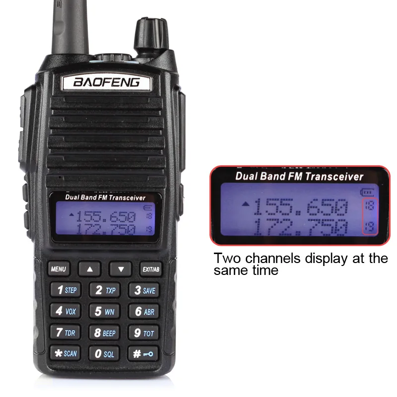 Baofeng UV-82L двухдиапазонный двойной PTT 1 Вт громкий динамик VHF UHF PMR CTCSS DTMF