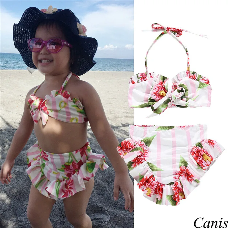 Boho Kids/Модная одежда для купания маленьких девочек летние хлопковые укороченные