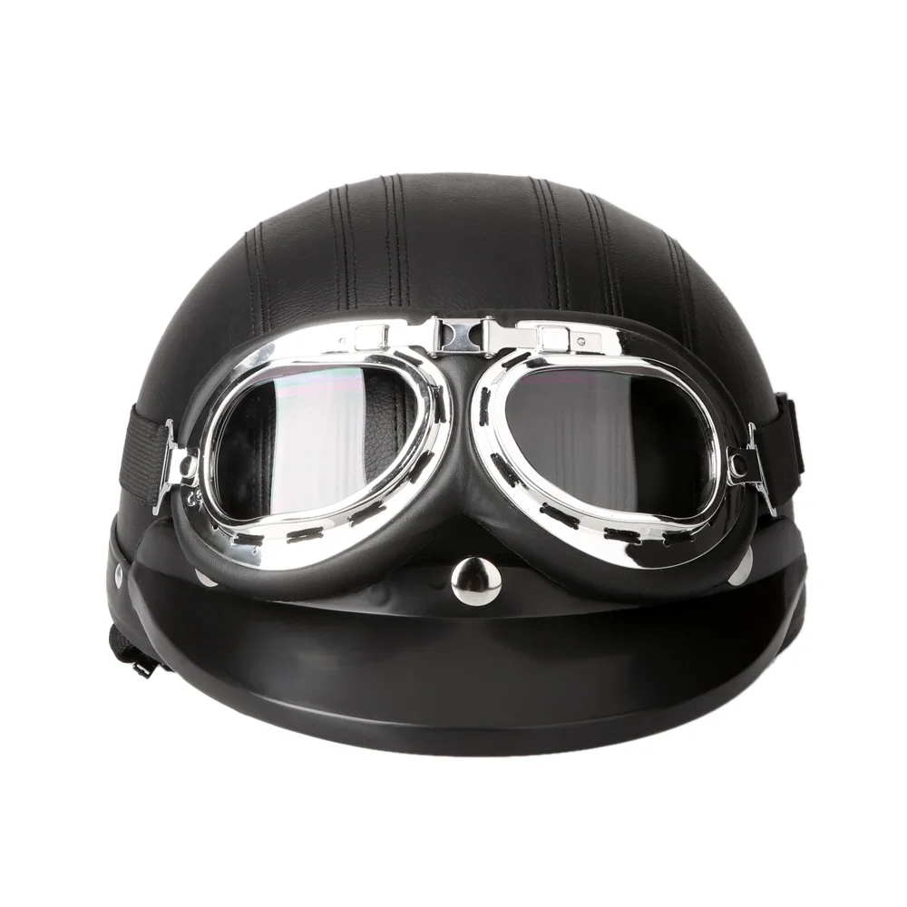 

Козырек 54-60 см, УФ-очки, мотоциклетный скутер, открытое лицо, полукожаный шлем, мотоциклетный шлем