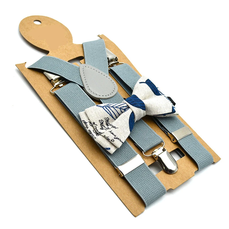 Детский костюм на лямках с галстуком бабочкой и принтом для мальчиков девочек