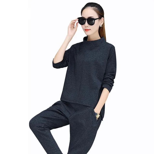 Модный комплект из 2 предметов женская спортивная одежда весна-осень 2019