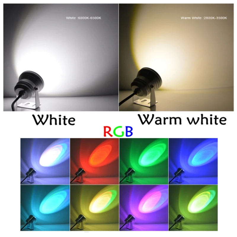 Светодиодный прожектор 10 Вт 12 В подводный RGB светодиодный светильник