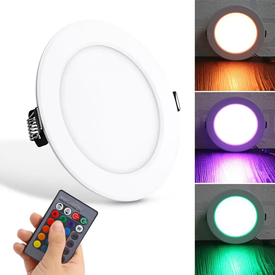 10 Вт RGB потолочный светильник из алюминия 85 265 в цвета меняющийся пульт