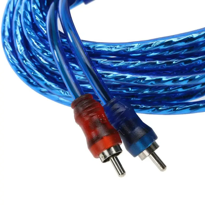 Автомобильный усилитель аудиосистемы 5 м 2 RCA на разъема плетеный кабель из чистой