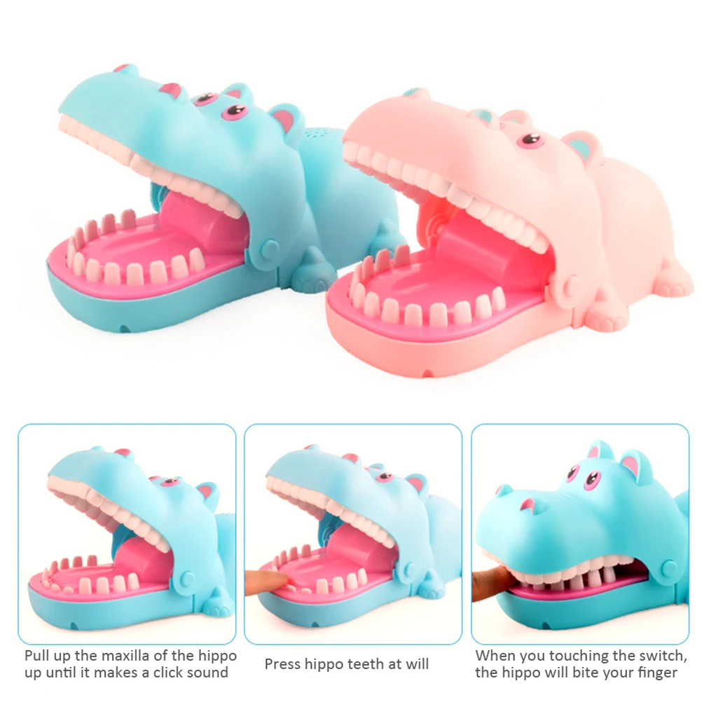 Электрическая игрушка в виде бегемота с зубами забавные Семейные игры со