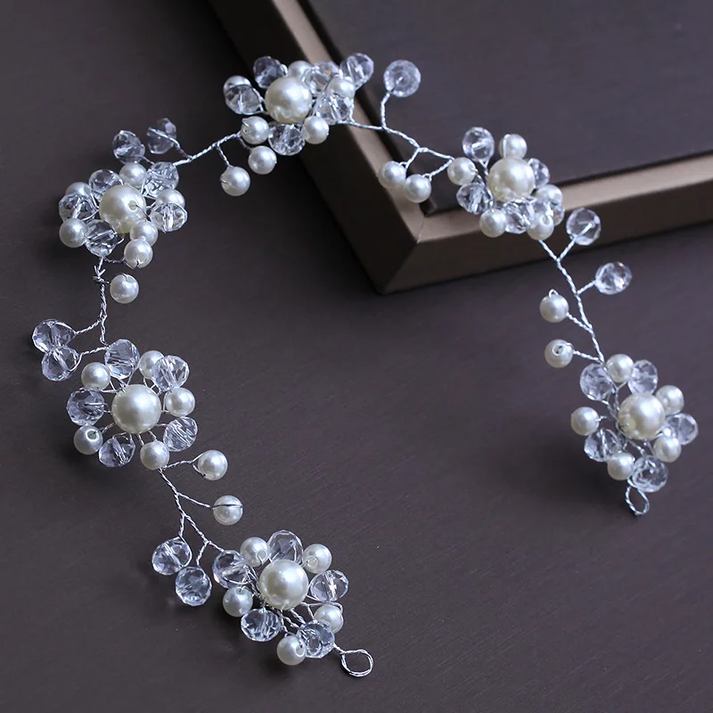Handmade Simulated Pearl Headband Hair Accessories Fashion Women Headdress Wedding Party Headwear Ornament Girls Headpiece Gifts | Украшения