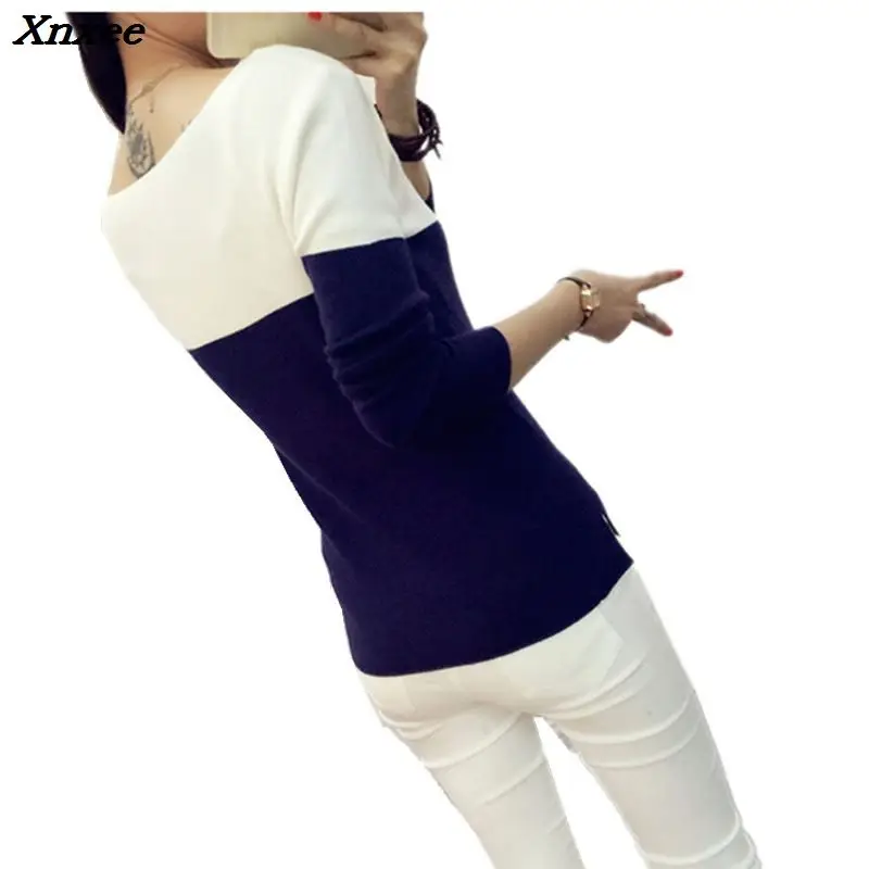 sweater pullovers female 2018 Women long sleeve Sweater High Elastic Knitted Split Sweaters Tricot Jumper Femme Xnxee | Женская одежда